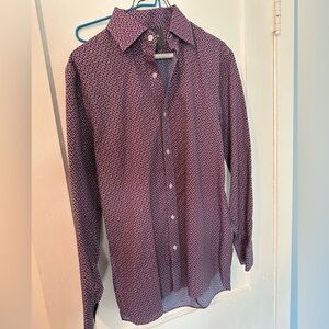 Bonobos Men's Red and Blue Floral Patterned Shirt 15 33